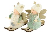 Fée ou ski 12,5x6x11,5cm 2 couleurs assorties vert ou crème
