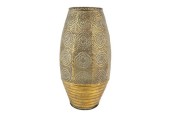 Lanterne Jadida en métal doré dia14x27cm avec verre pour bougie