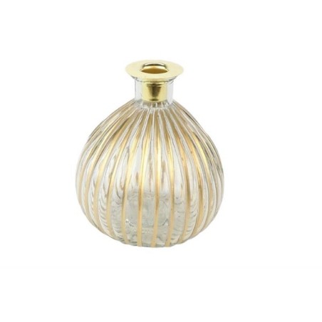 Fles kandelaar glas Rondo 13x15cm goud