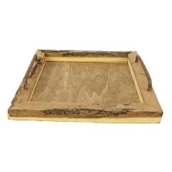Dienblad hout 26x26x3cm gebrande finish