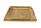 Dienblad hout 26x26x3cm gebrande finish