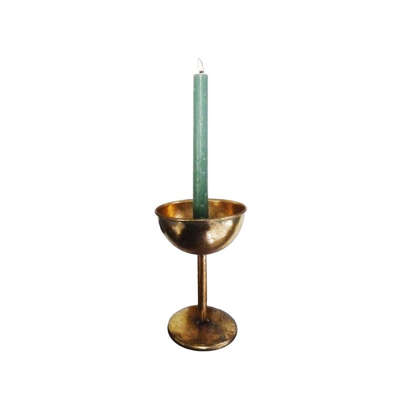 Bougeoir Vivan en métal dia12,5x17,5cm or antique (hors bougie)