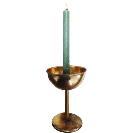 Kandelaar Vivan van metaal dia12.5x17.5cm antiek goud (exclusief kaars )