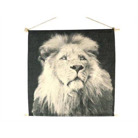 Wanddecoratie doek leeuw 70x70x1.2cm