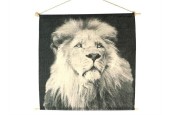 Décoration murale tissu lion 70x70x1,2cm