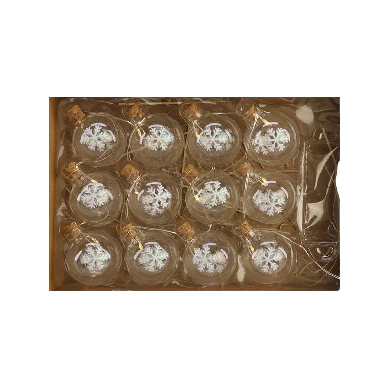 Streng verlichting Ball sneeuwvlok 12 LED lampen dia4x150cm exclusief batterijen 2xAA