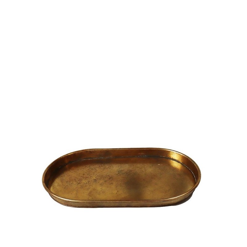 Dijk Natural Collections Plateau 57x33,5x4cm de métal doré blanchi