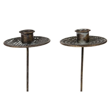 Dijk Natural Collections Bougeoir sur tige en métal Ø8,5x18,5cm noir antique