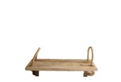 Dijk Natural Collections Plateau en bois avec poignées en corde 37x16x5cm aspect antique