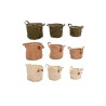 Dijk Natural Collections Paniers textiles en 3 parties Ø29x26cm en 3 couleurs assorties