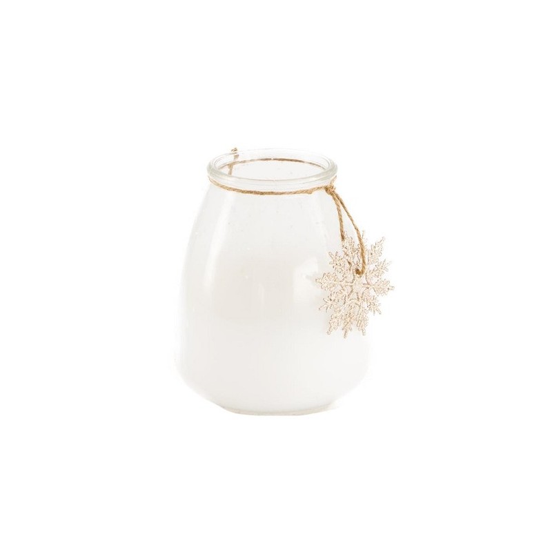 Dijk Natural Collections Windlicht van glas wit Ø13x15cm