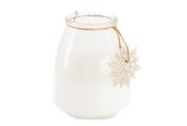 Dijk Natural Collections Lampe éolienne en verre blanc Ø13x15cm