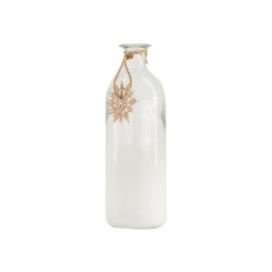 Dijk Natural Collections Fles van glas Ø7x20.5cm met decoratie ster glitter