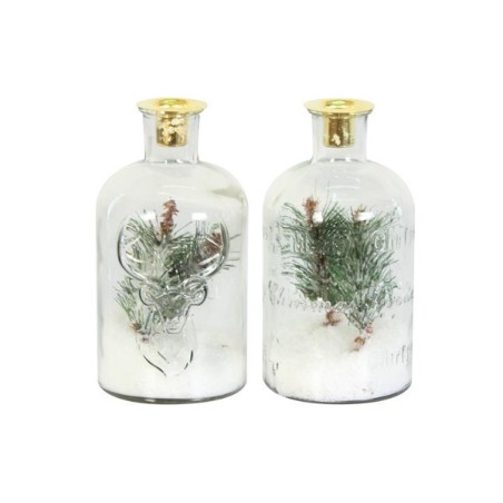 Dijk Natural Collections Bougeoir pour bougie de dîner en verre avec décoration Ø10,2x20cm 2 designs assortis