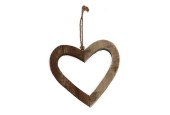 Dijk Natural Collections Hangornament hart antique look hout 28x28x1.7cm naturel