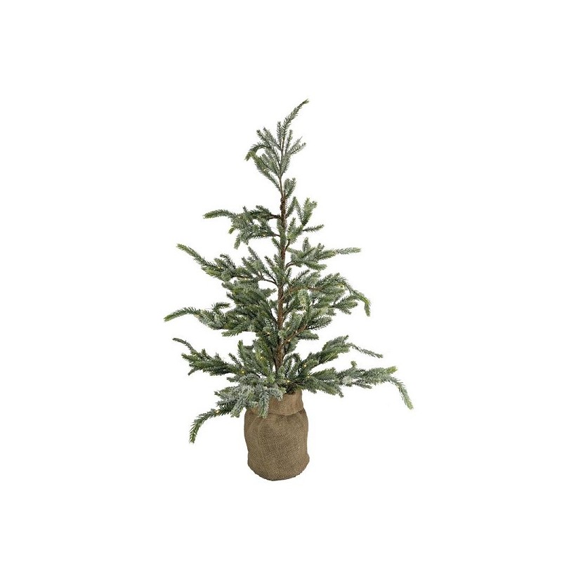 Sapin de Noël artificiel finition neige avec éclairage LED et sac
