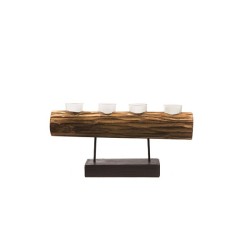 Theelichthouder svolves op standaard met 4 glazen 45x10x21cm