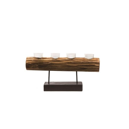 Photophore pivotant sur pied avec 4 verres 45x10x21cm