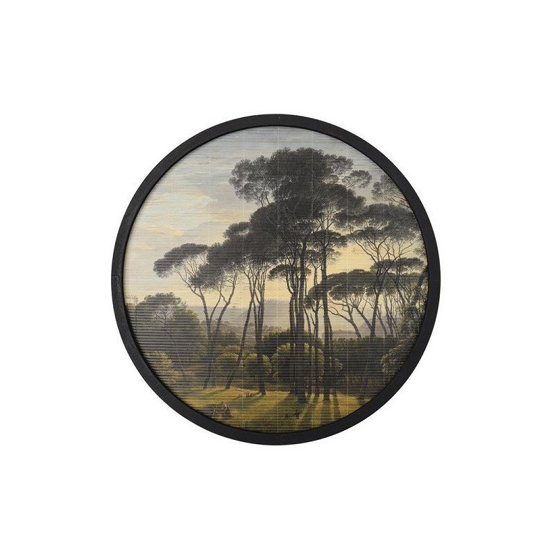 Wanddecoratie Bamboe bomen Ø 60cm groen