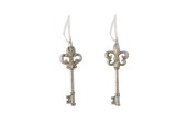 Kersthanger sleutel 15cm wit/goud