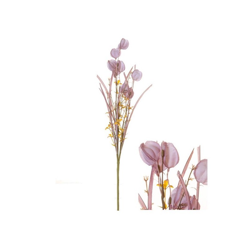 Kunstbloem balloon 10x10x56cm lila