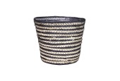 Mand naturel/zwart Ø17,5xh14cm met plastic liner