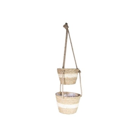 Paniers suspendus Ø19xh14cm + Ø22xh17cm hauteur totale 75cm avec doublure plastique