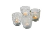 Boltze Home Windlicht Marilu 4-delig transparant H7,5cm Dia 7,5cm
