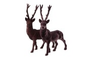Boltze Home Cerf Josa h40cm Marron foncé Troupeau ou paillettes