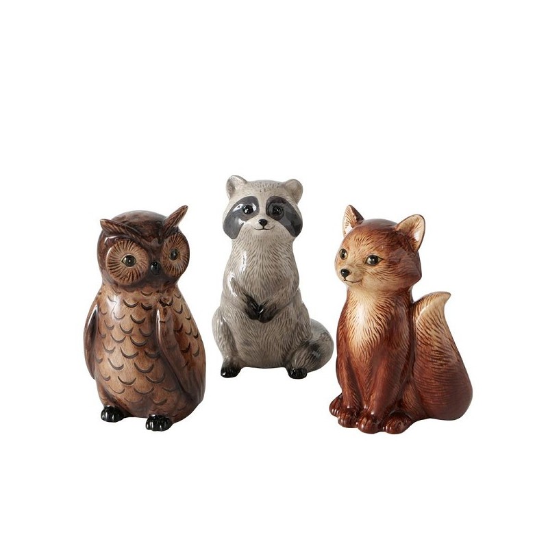 Boltze Home Beeld bosfiguur Rimmy H10cm verkrijgbaar in wasbeer, vos of uil