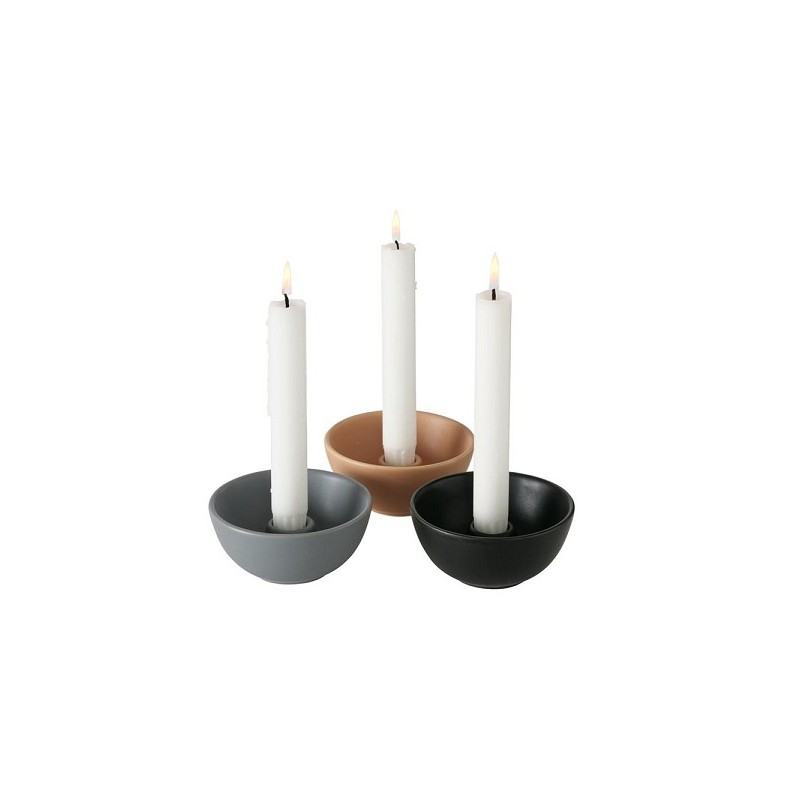 Boltze Home Kaarsenstandaard dia10cm H5cm mat keramiek (exclusief kaarsen)