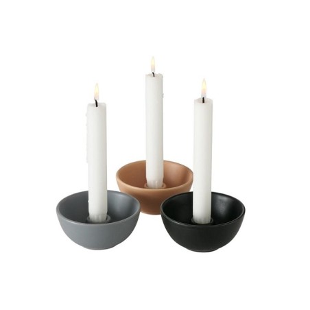 Boltze Home Bougeoir dia10cm H5cm en céramique mate (hors bougies)