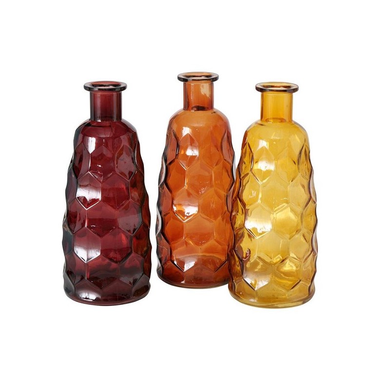 Boltze Home Vase en verre Juditha H31cm disponible en différentes couleurs d'automne