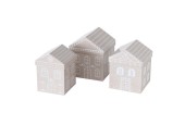 Boltze Home Geschenkbox huismodel 3-delig H15-17cm gemaakt van karton