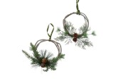 Boltze Home Couronne avec branche de sapin H35cm Kallia