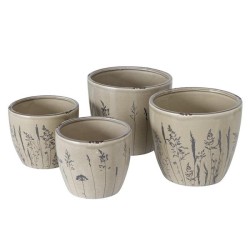 Boltze Home Flowerpot set de 2 Gräser H11 et 14cm en grès