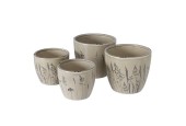 Boltze Home Bloempot set a 2 Gräser H11 en14cm stoneware