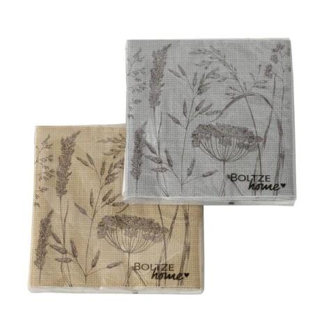 Boltze Home Serviettes Lin 33x33cm 20 pièces disponibles en beige ou gris