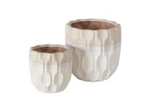 Boltze Home Pot de Fleurs Malia set a 2 grès H14 en18cm