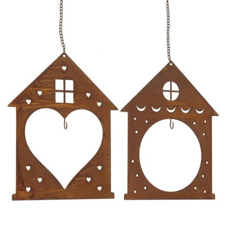 Boltze Home Mangeoire à oiseaux Cosy métal H24cm couleur rouille