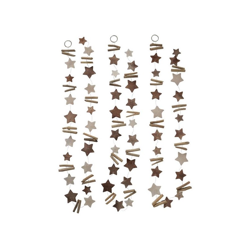 Boltze Home Capiz avec guirlande en bois flotté L180cm