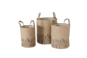 Boltze Home Ensemble de paniers Graser jute 3 pièces H28-30 et 35cm
