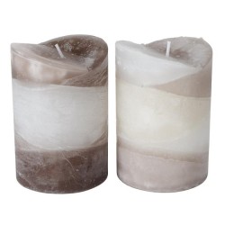 Boltze Home Bougie pilier marbre Gradienta H10 dia 7cm