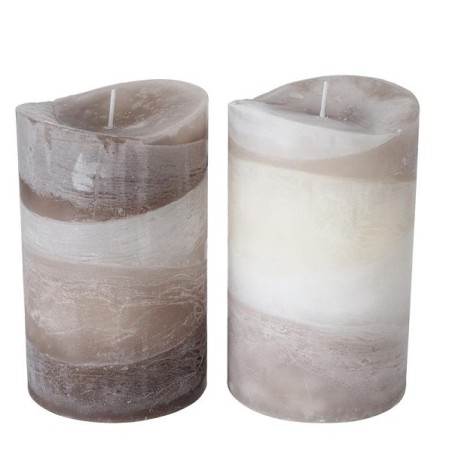 Boltze Home Bougie pilier marbre Gradienta H15cm dia9cm