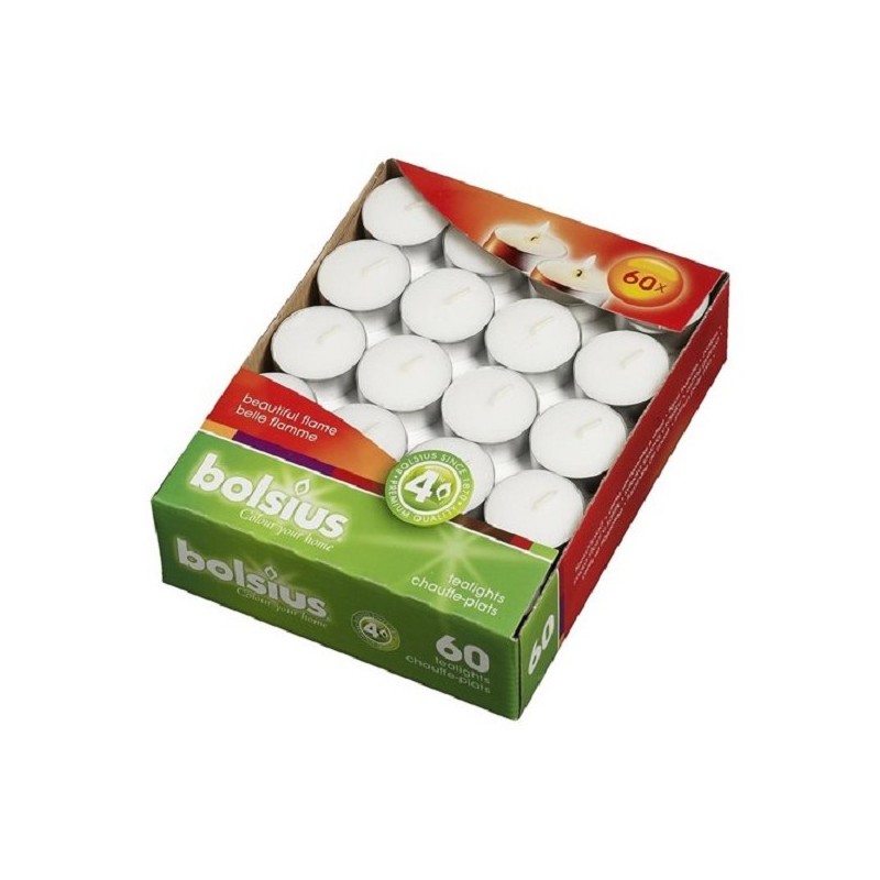 Bolsius Theelicht 4 uur doos a 60 stuks wit