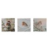 Schilderij canvas met led lampen en timer 30x30cm roodborstje in 3 dessins 2xAA(excl)