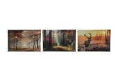 Schilderij Herfst canvas met 1 led en 30 mini led lampjes op timer 40x60cm 2xAA(excl) in 3 herst dessins