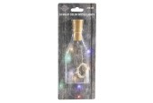 Bouchon de bouteille faux liège avec 10 lampes LED éclairage filaire multicolore 3xLR44 (incl)