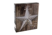 Ster 40cm van papier zilver met 10LED lampen warm wit 2xAA (excl batterijen)
