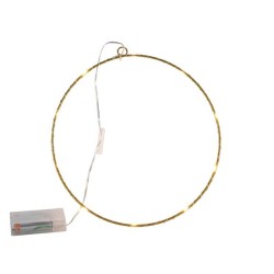 Couronne décorative 25 cm en métal doré avec 10 lampes LED fonctionne sur 3xAA (excl)